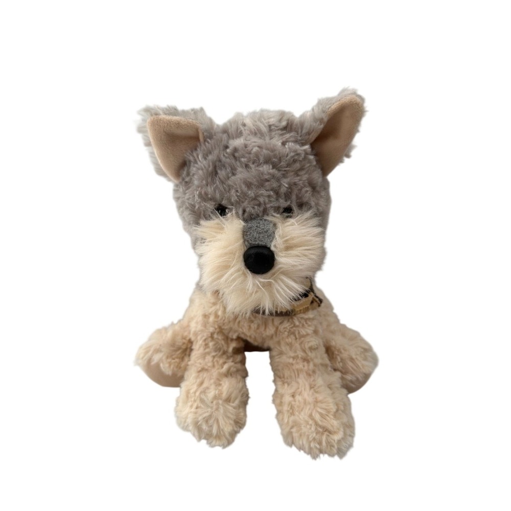 Hugfun‎ Plush Gray & Cream Wolf Pup Dog Camouflage Collar Plush Stuffed Animal